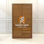 Almari Pakaian Lemari Baju Modern Minimalis Kayu Jati SJF-ALPKN 01 - Image 3