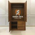 Almari Pakaian Lemari Baju Modern Minimalis Kayu Jati SJF-ALPKN 01 - Image 2