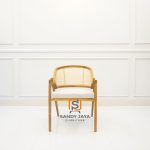 Kursi Cafe Minimalis Modern Kayu Jati Kombinasi Rotan SJF-KCFE 04 - Image 3