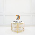 Meja Tamu Bundar Top Marmer Kombinasi Besi SJF-MM 03 - Image 2