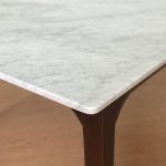 Set Kursi Meja Makan Top Marmer Minimalis Kombinasi Kayu Jati & Rotan SJF-SKMM 03 - Image 2