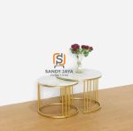 Meja Tamu Nesting 3 Pillar Top Marmer SJF-MM 012