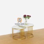 Meja Tamu Nesting 3 Pillar Top Marmer SJF-MM 012