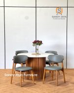 Meja Makan Bulat Marmer Cream SJF-SKMM 026 - Image 2