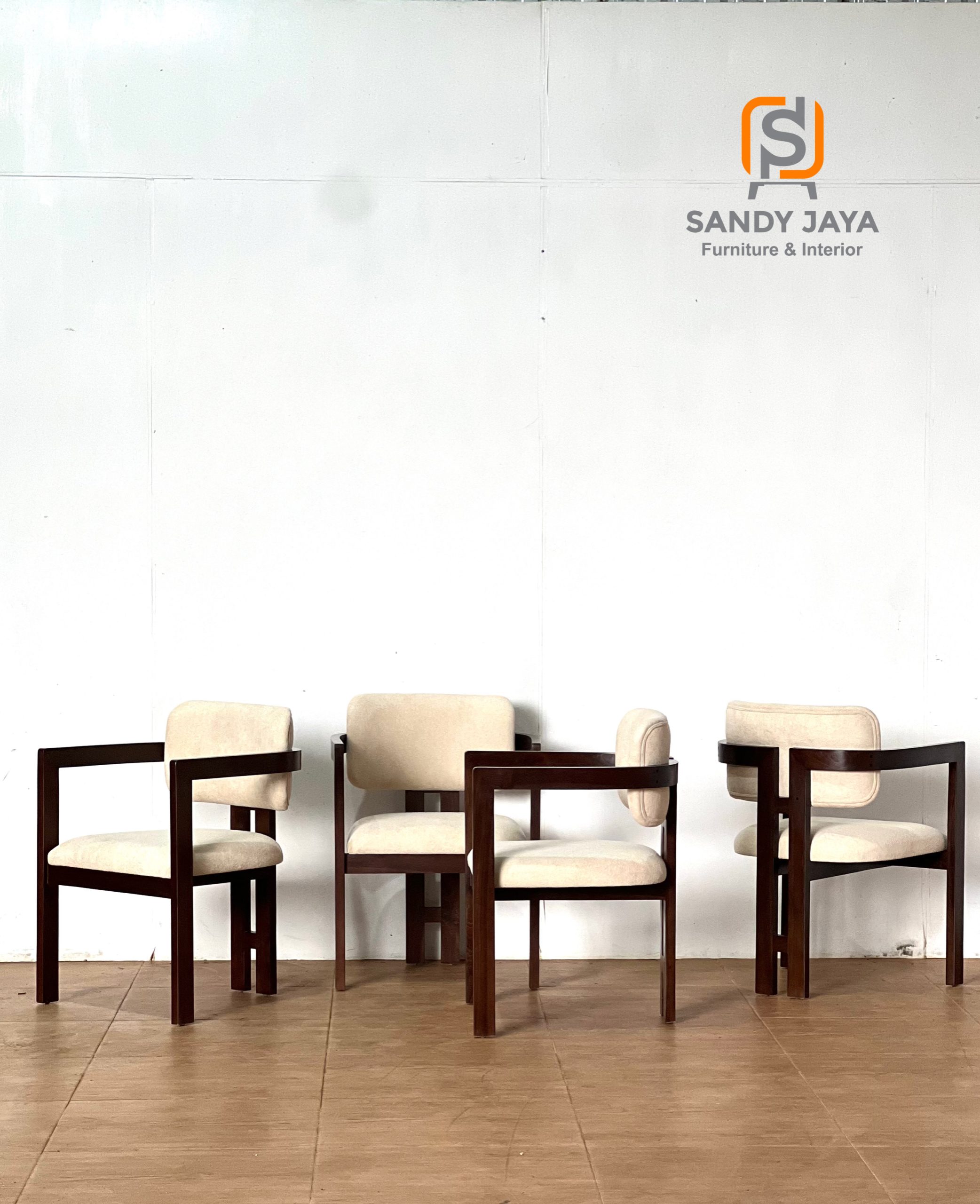 Kursi Cafe Minimalis 2 Kursi makan kayu Jati Luxury Modern Furniture Jepara SJF-KCFE 030 - Image 1