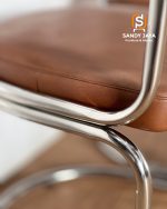 Kursi Makan Stainless Modern Minimalis Jok Kulit Sapi SJF-KCFE 028 - Image 2