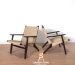 Kursi santai kayu jati kombinasi anyaman loom minimalis dari Sandy Jaya Furniture