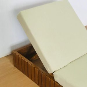 Sun lounger kayu jati minimalis dengan sandaran adjustable Sandy Jaya Furniture