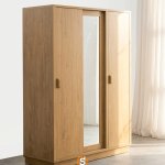 Lemari Pakaian Jati Minimalis 3 Pintu Cermin SJF-ALPKN 023
