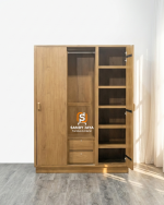 Lemari Pakaian Jati Minimalis 3 Pintu Cermin SJF-ALPKN 023 - Image 2
