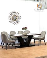 Meja Makan Marmer Emperador Minimalis Modern SJF-SKMM 028