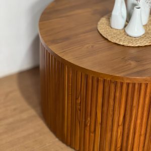 Meja Tamu Bundar Kayu Jati Minimalis Salur Estetik