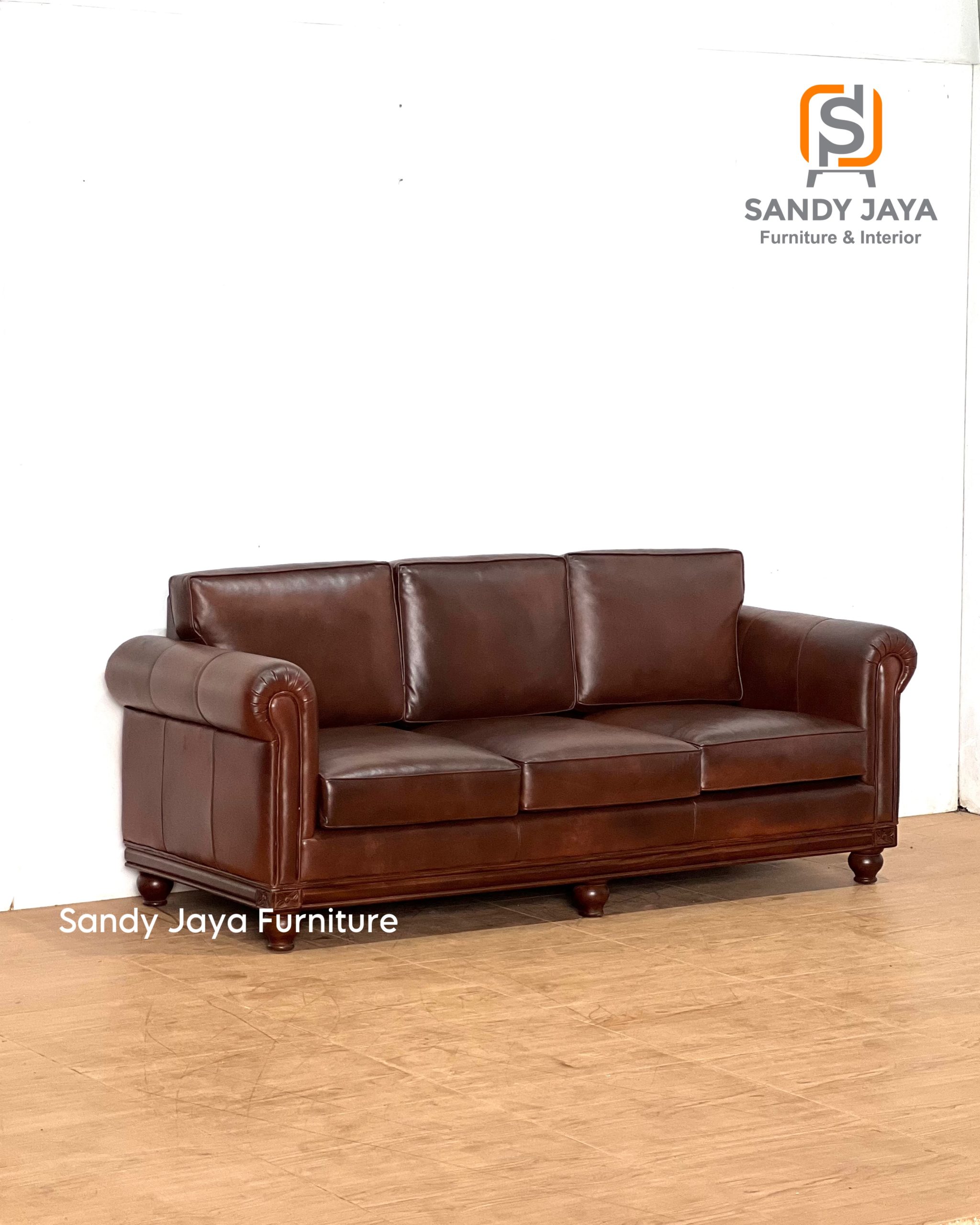 Sofa Leather 1 Sofa Leather Kulit Modern Minimalis SJF-SOF 017 - Image 1