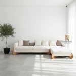 Sofa Sudut Minimalis Kayu Jati Untuk Ruang Tamu SJF-SOF 018