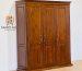 Lemari pakaian minimalis kayu jati 3 pintu warna natural dari Sandy Jaya Furniture