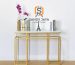 Meja Konsol Minimalis Stainless Gold Kombinasi Marmer