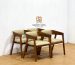 Kursi makan minimalis modern kayu jati dengan sandaran upholstered