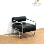 Kursi Santai Stainless Kombinasi Kulit Original SJF-KRSS 017