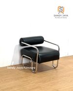 Kursi Santai Stainless Kombinasi Kulit Original SJF-KRSS 017