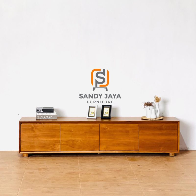meja tv minimalis kayu jati